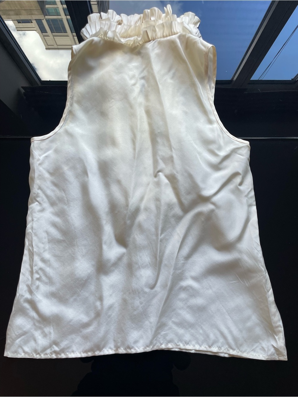 J. Crew Cream Ruffle-Front Sleeveless Camisole - Picture 2 of 3